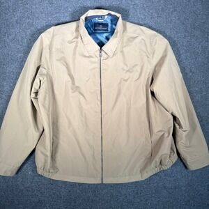 Hart Schaffner Marx Mens 3XB Tan Full Zip Lightweight Jacket Casual Outerwear